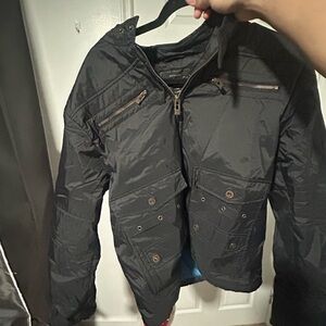 XIOS Black Quilted Jacket with Zipper